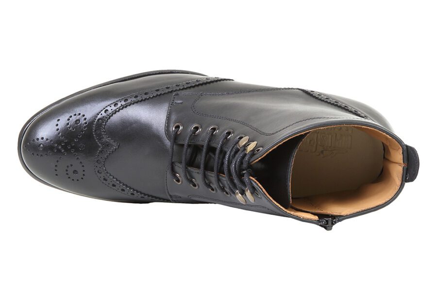 calzados hiplus 7527 nb, motoboot, en piel boxcalf. sube de 9 a 10 cm de estatura